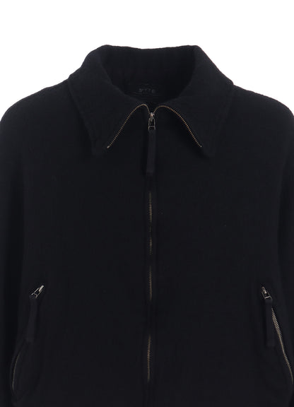 WOOL GAUZE ZIP-FRONT JACKET