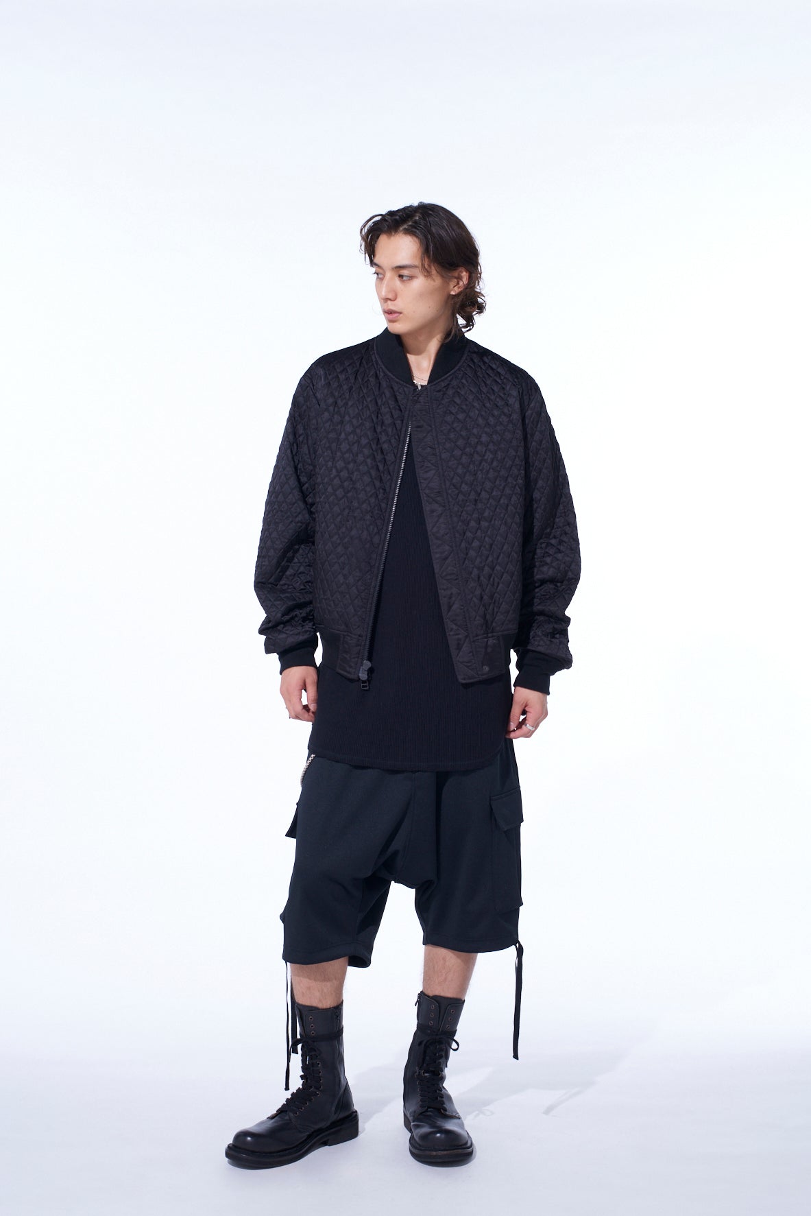 NYLON TWILL REVERSIBLE BOMBER JACKET