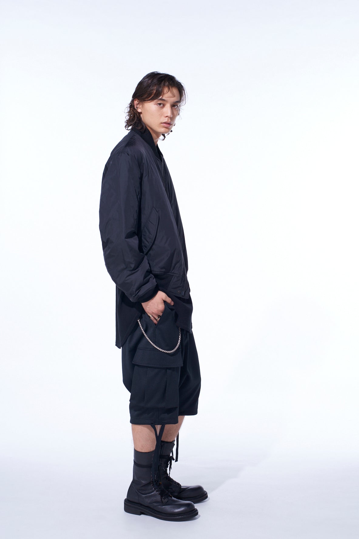 NYLON TWILL REVERSIBLE BOMBER JACKET