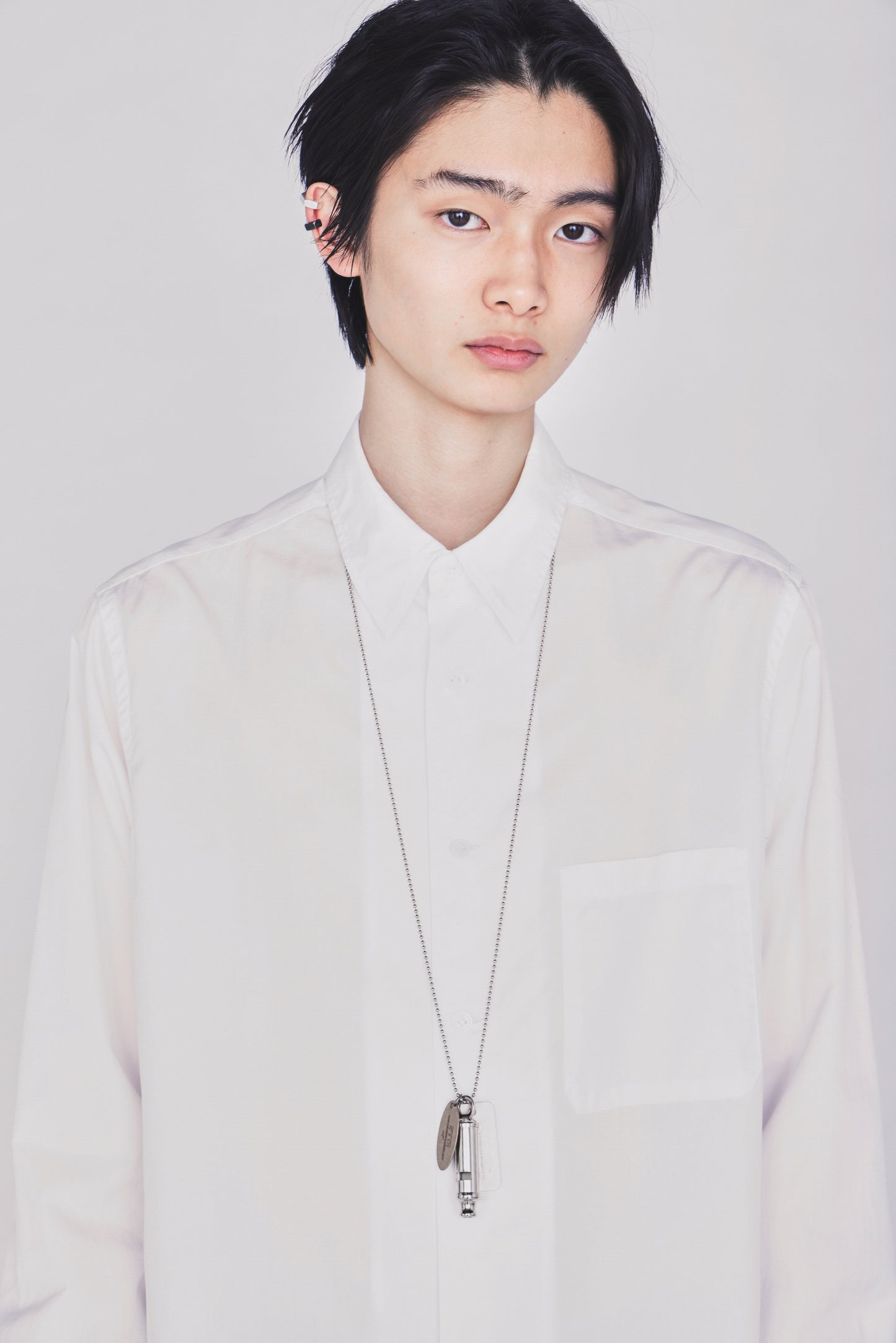 STAINLESS STEEL WHISTLE NECKLACE WITH BRASS TAG