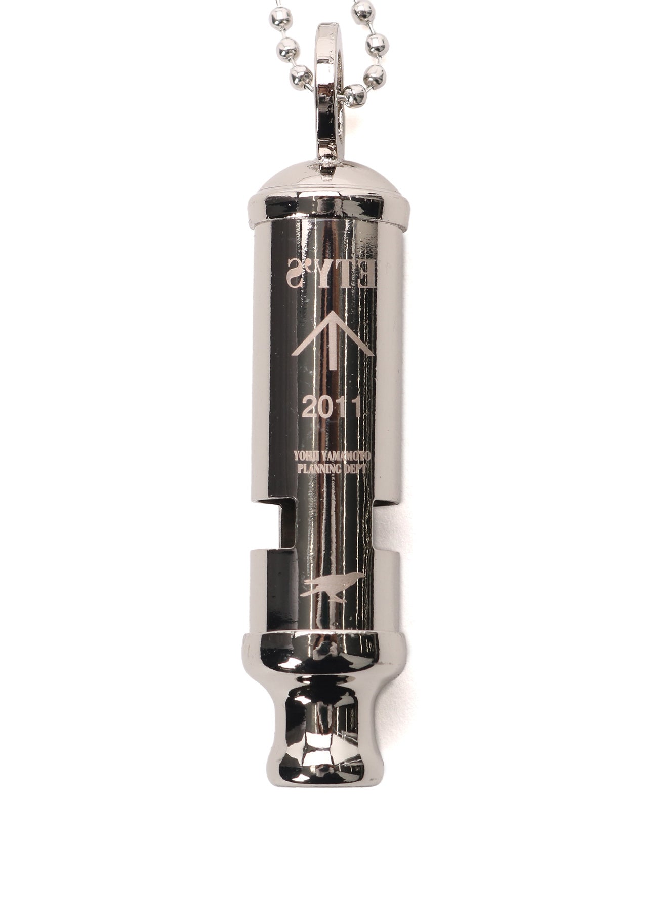 STAINLESS STEEL WHISTLE NECKLACE WITH BRASS TAG – THE SHOP YOHJI