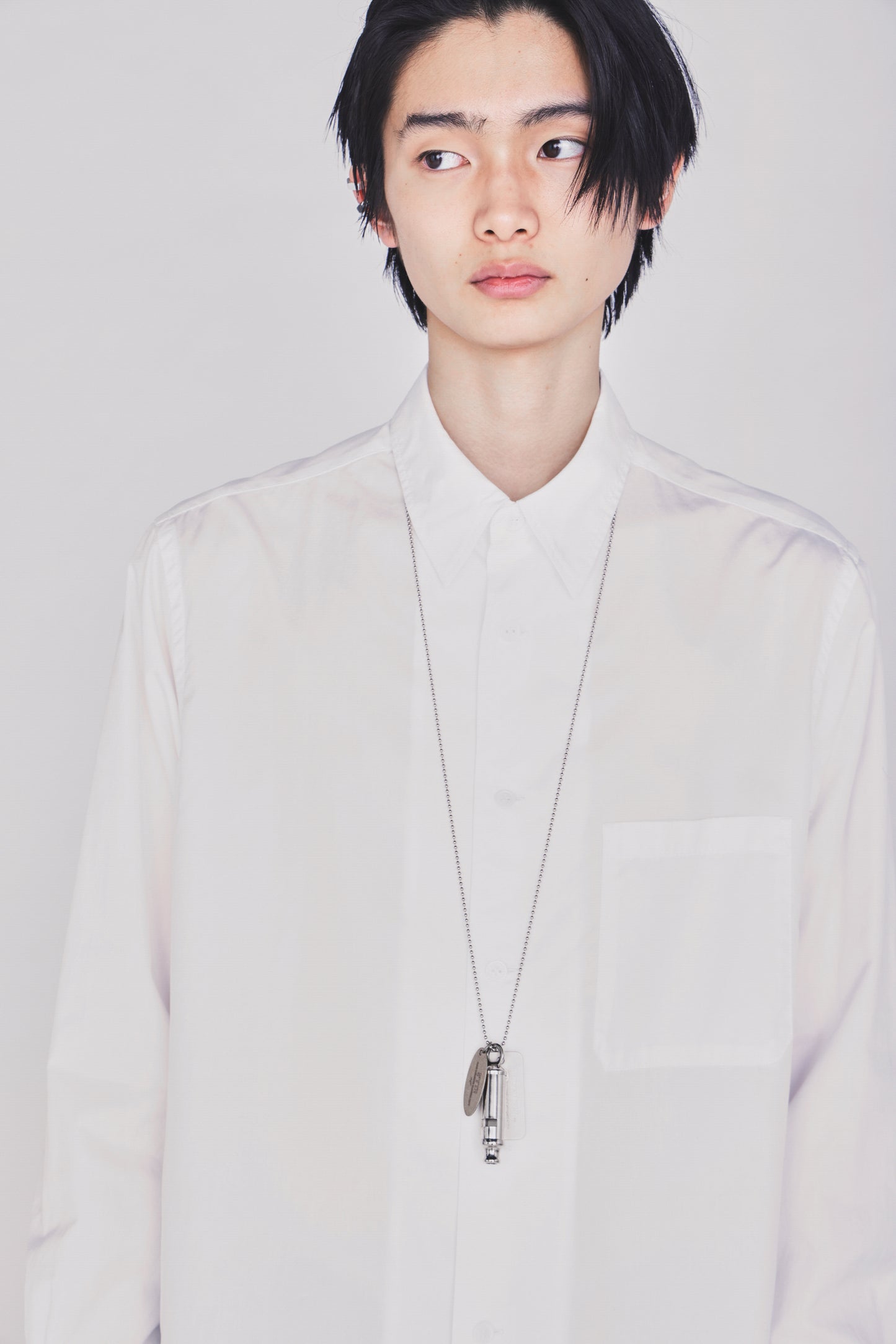 STAINLESS STEEL WHISTLE NECKLACE WITH BRASS TAG