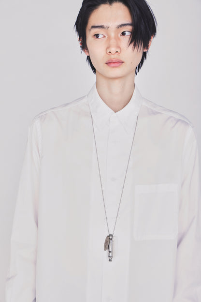 STAINLESS STEEL WHISTLE NECKLACE WITH BRASS TAG