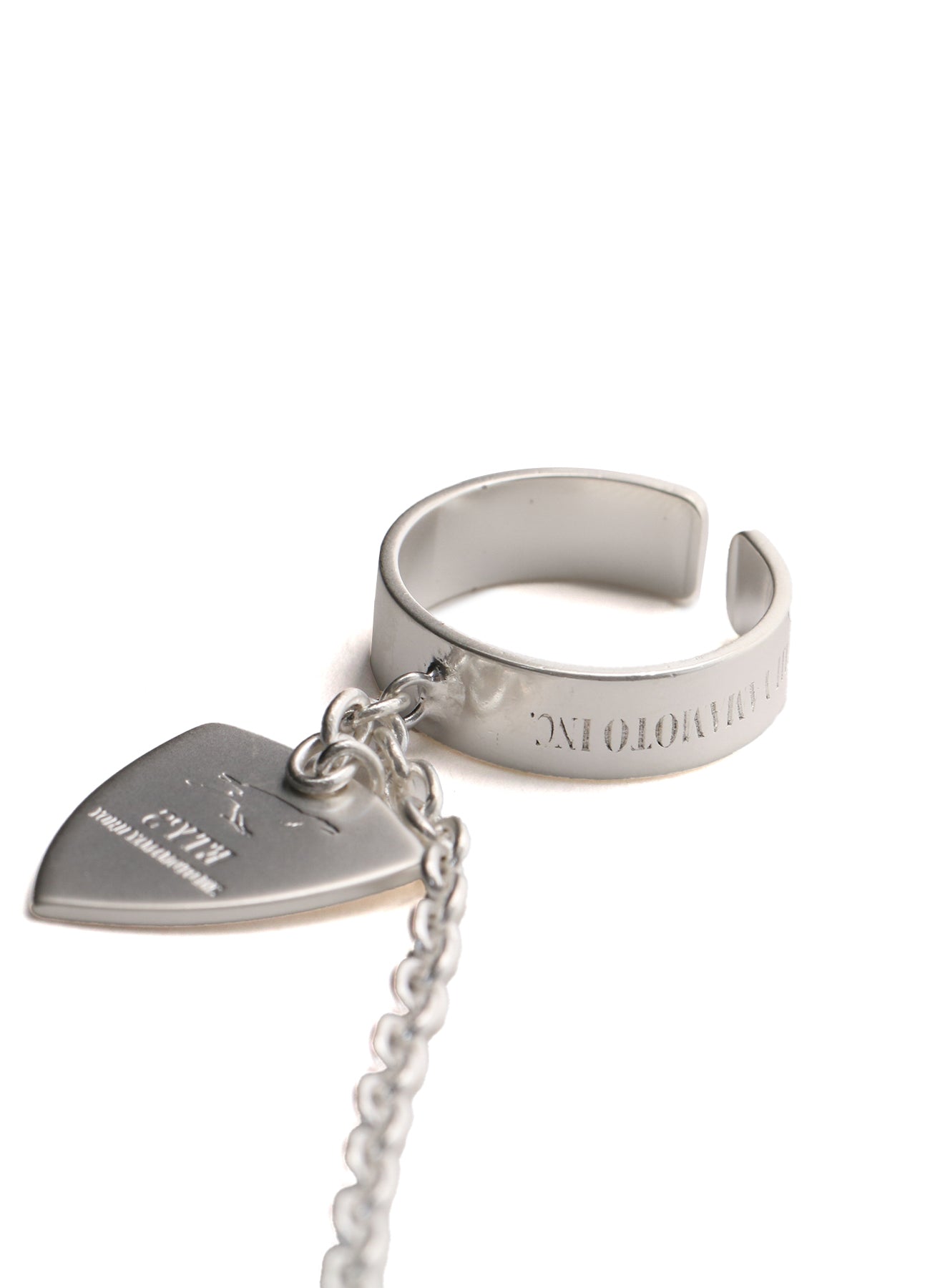 PICK ACCENT CHAIN‑LINKED DOUBLE RING – THE SHOP YOHJI YAMAMOTO