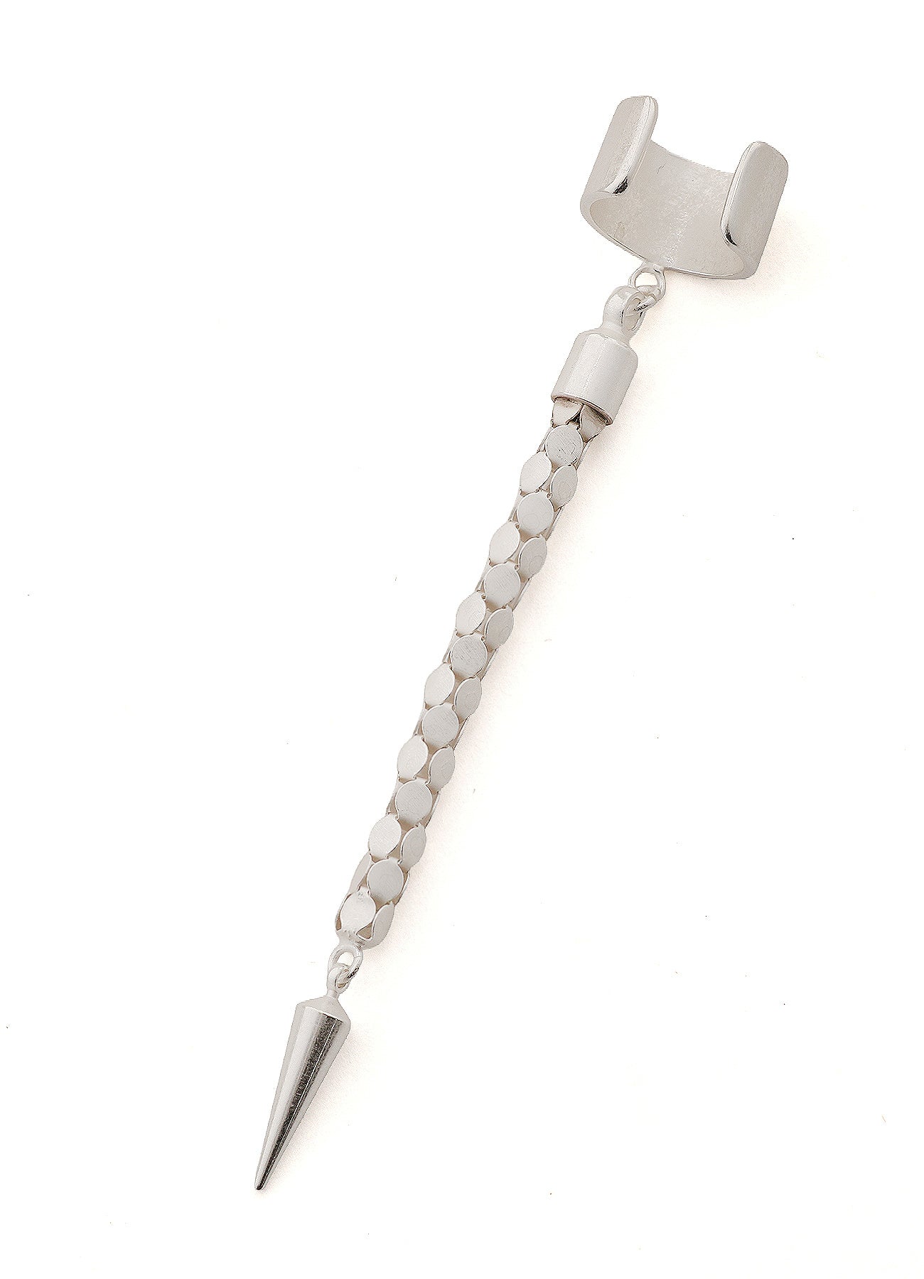 WOVEN KAGOME PATTERN CHAIN EAR CUFF
