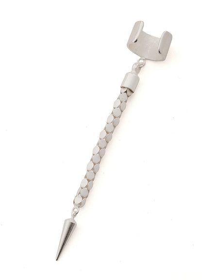 WOVEN KAGOME PATTERN CHAIN EAR CUFF