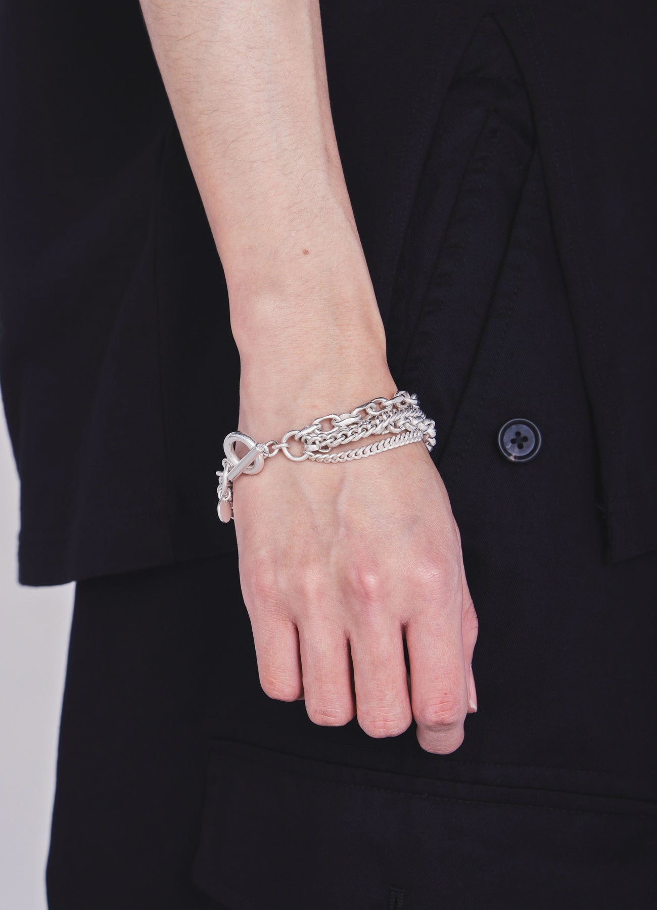 BRASS 4‑ROW CHAIN BRACELET