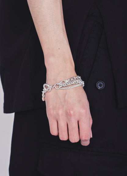BRASS 4‑ROW CHAIN BRACELET