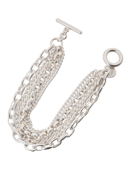 BRASS 4‑ROW CHAIN BRACELET