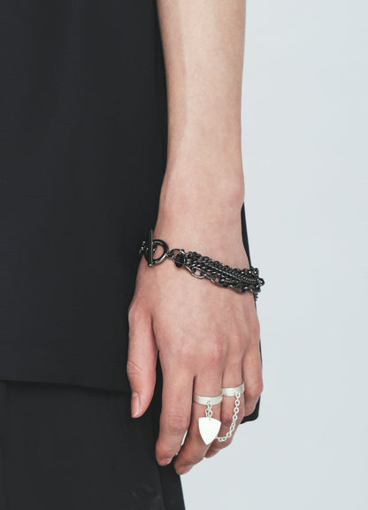 BRASS 4‑ROW CHAIN BRACELET