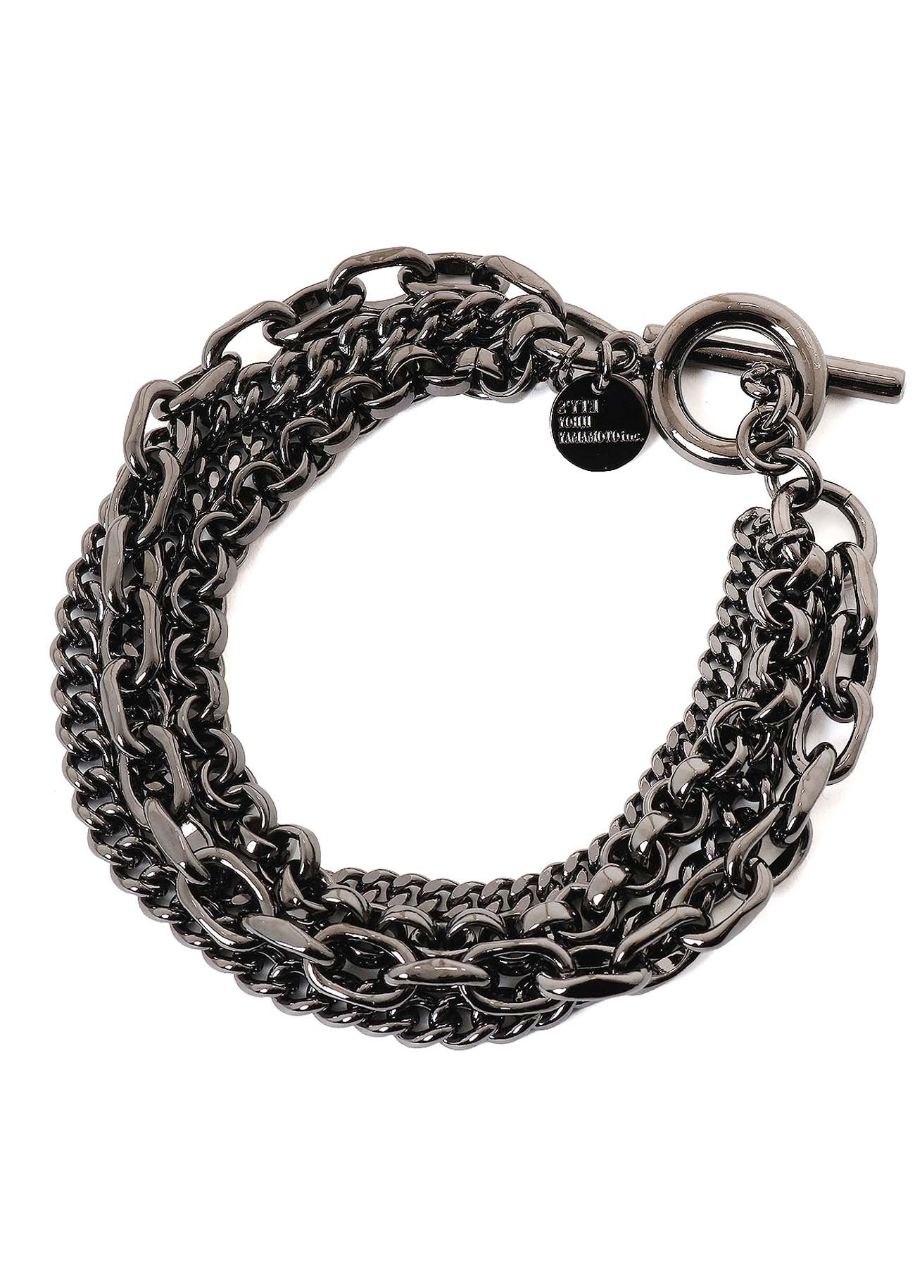 BRASS 4‑ROW CHAIN BRACELET