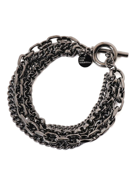 BRASS 4‑ROW CHAIN BRACELET