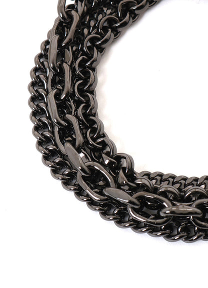 BRASS 4‑ROW CHAIN BRACELET