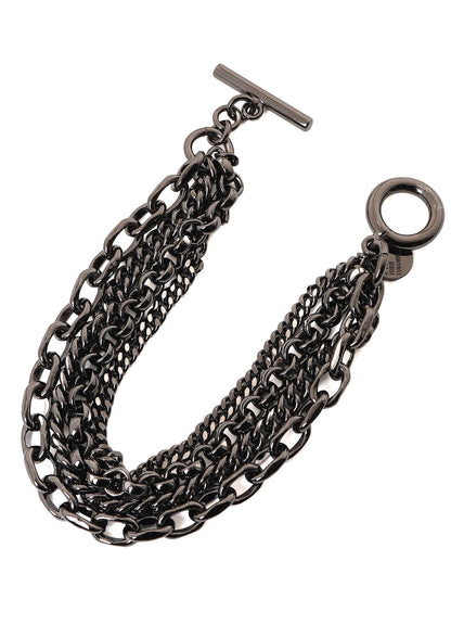 BRASS 4‑ROW CHAIN BRACELET