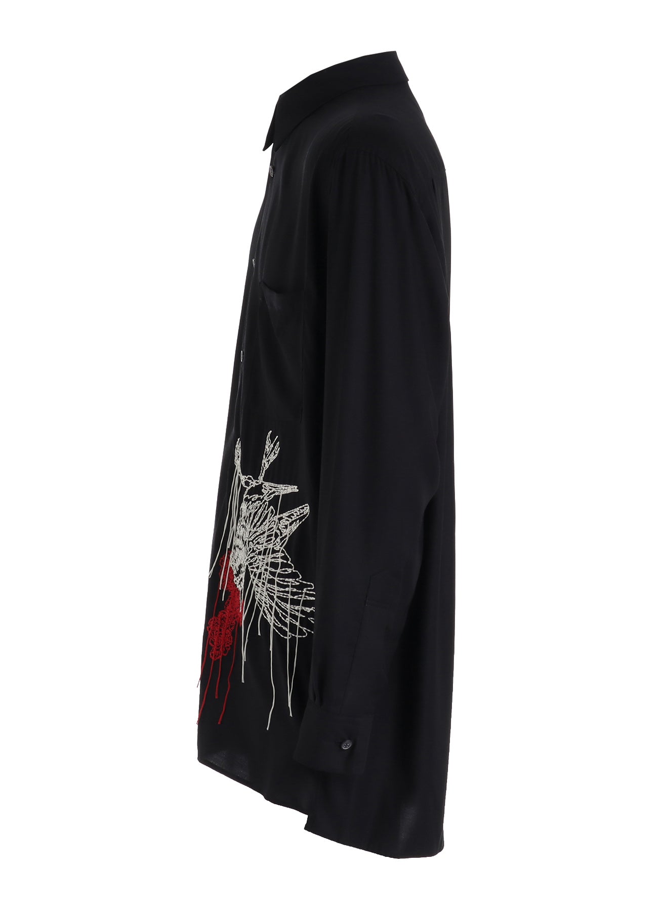 RAYON TWILL CROW AND FLOWER EMBROIDERY SHIRT – THE SHOP YOHJI YAMAMOTO