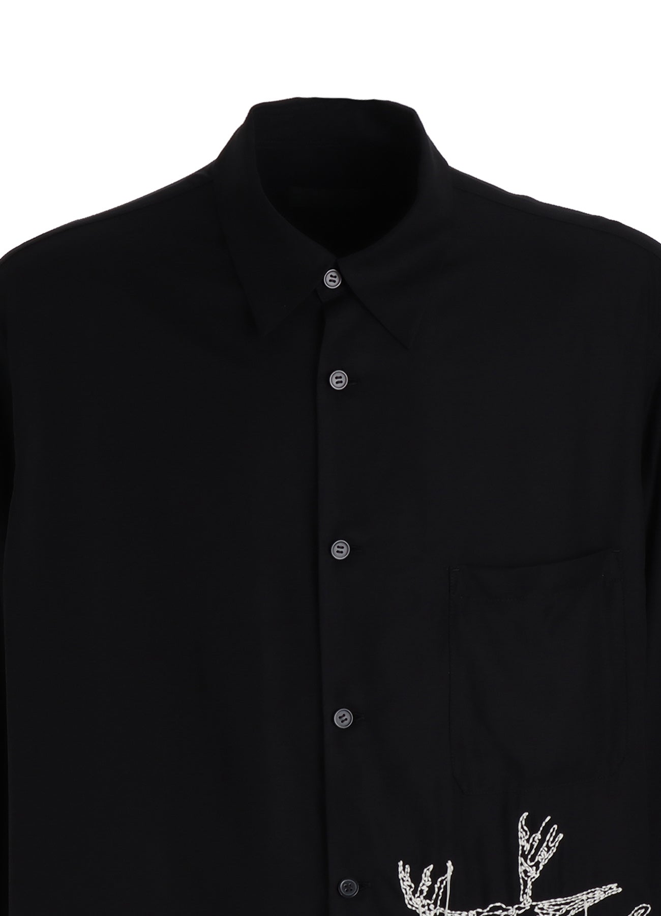 RAYON TWILL CROW AND FLOWER EMBROIDERY SHIRT – THE SHOP YOHJI YAMAMOTO