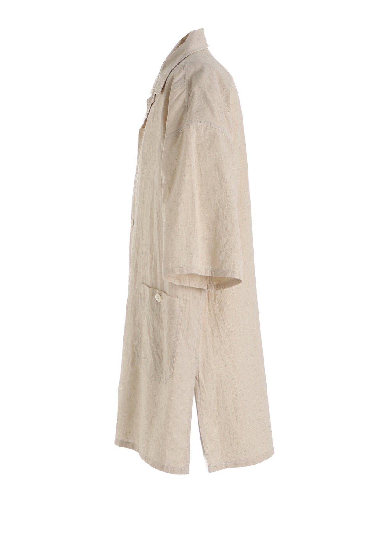 S’YTE サイト COTTON/LINEN POPLIN シャツ ベージュ Cotton-Linen Poplin OPEN COLLAR SHORT-SLEEVE SHIRT – THE SHOP