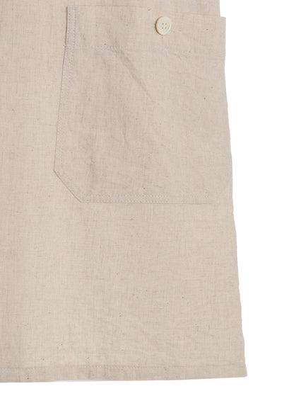 Cotton-Linen Poplin OPEN COLLAR SHORT-SLEEVE SHIRT
