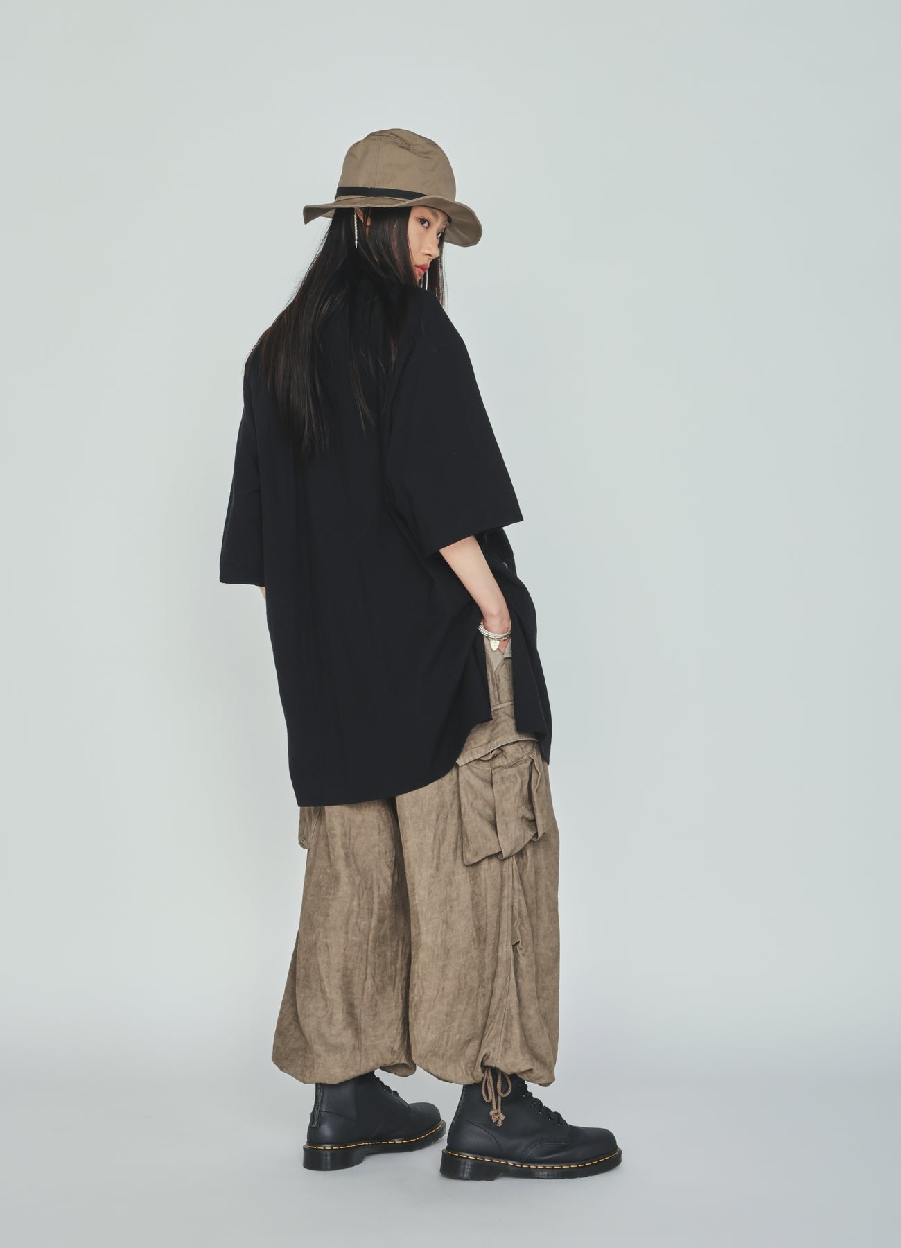 Cotton-Linen Poplin OPEN COLLAR SHORT-SLEEVE SHIRT