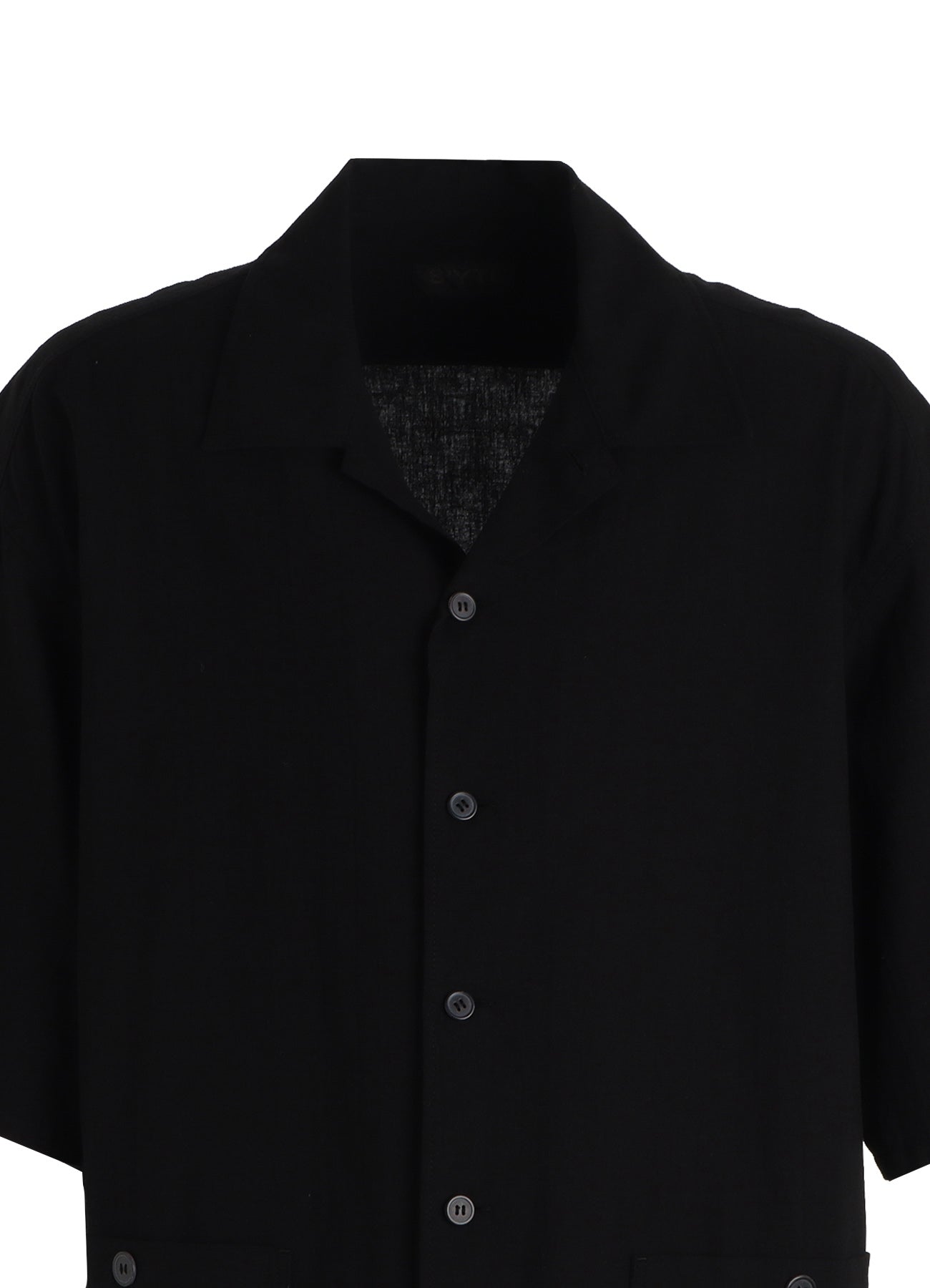 Cotton-Linen Poplin OPEN COLLAR SHORT-SLEEVE SHIRT – THE SHOP