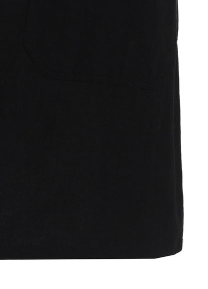Cotton-Linen Poplin OPEN COLLAR SHORT-SLEEVE SHIRT