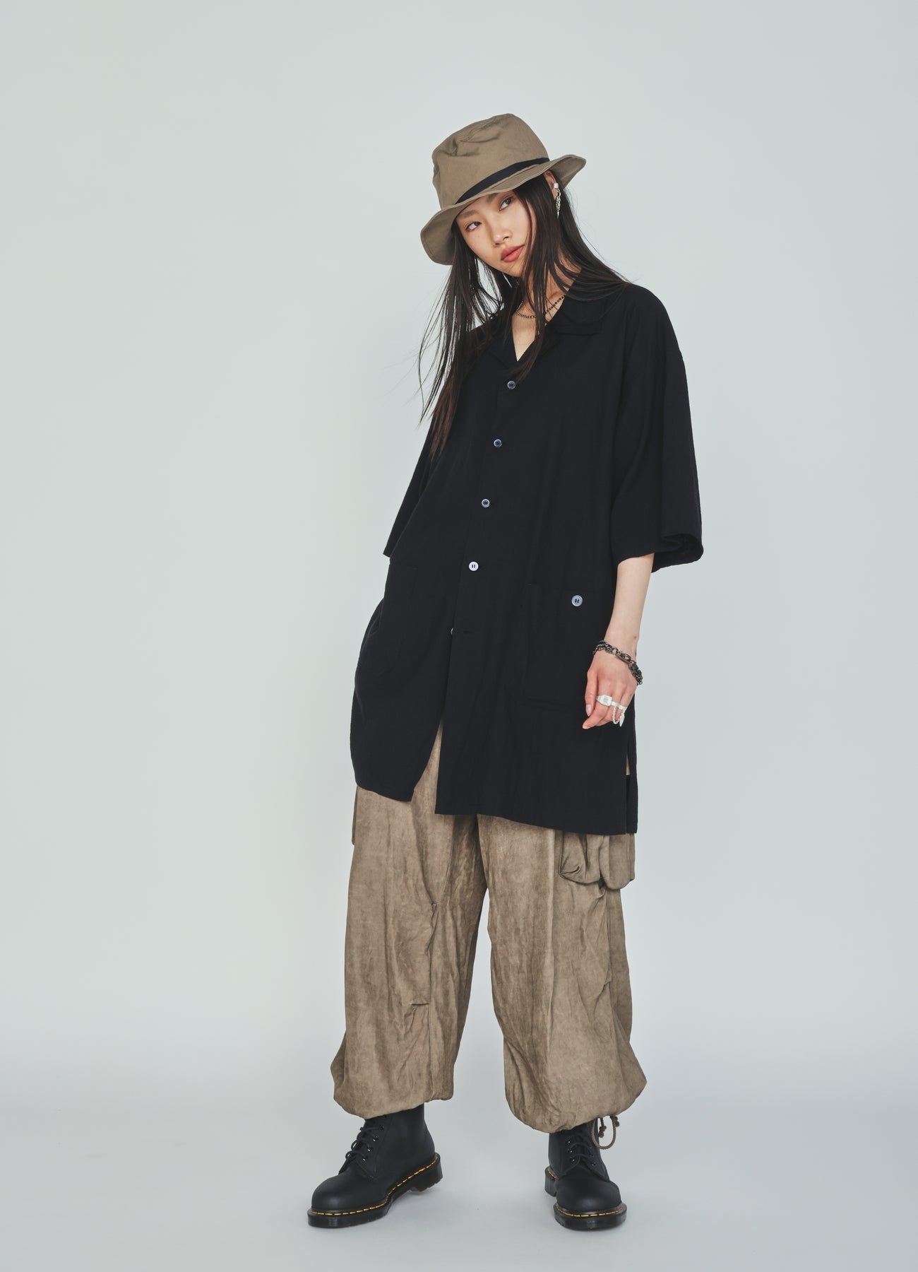 Cotton-Linen Poplin OPEN COLLAR SHORT-SLEEVE SHIRT – THE SHOP