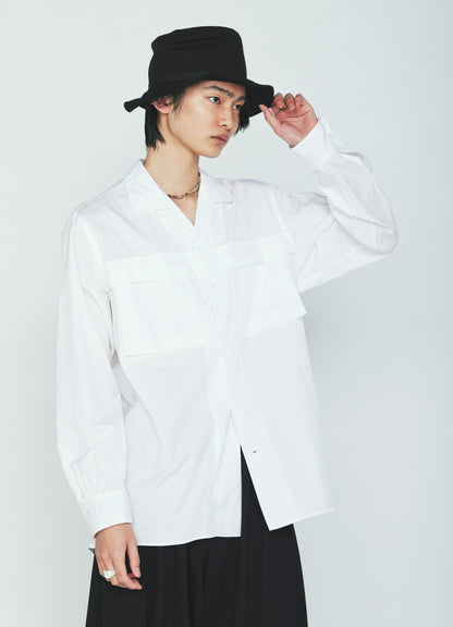 100/2 COTTON BROAD FLOATING POCKETS OPEN COLLAR SHIRT