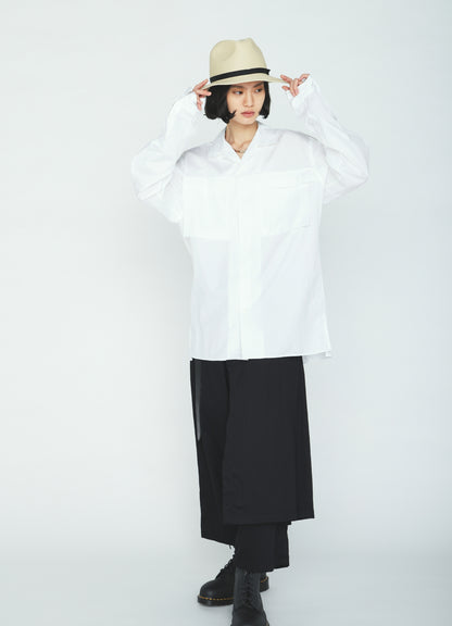 100/2 COTTON BROAD FLOATING POCKETS OPEN COLLAR SHIRT