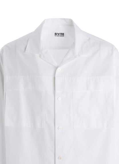 100/2 COTTON BROAD FLOATING POCKETS OPEN COLLAR SHIRT