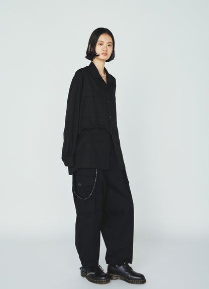 100/2 COTTON BROAD FLOATING POCKETS OPEN COLLAR SHIRT