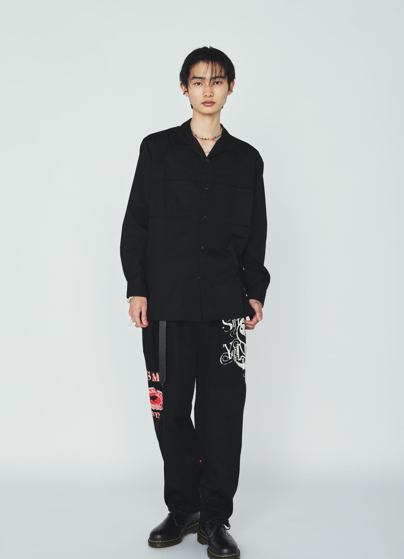 100/2 COTTON BROAD FLOATING POCKETS OPEN COLLAR SHIRT