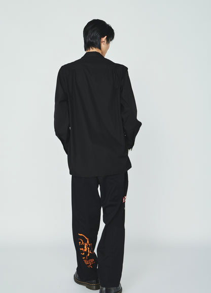 100/2 COTTON BROAD FLOATING POCKETS OPEN COLLAR SHIRT