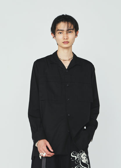 100/2 COTTON BROAD FLOATING POCKETS OPEN COLLAR SHIRT
