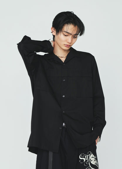 100/2 COTTON BROAD FLOATING POCKETS OPEN COLLAR SHIRT