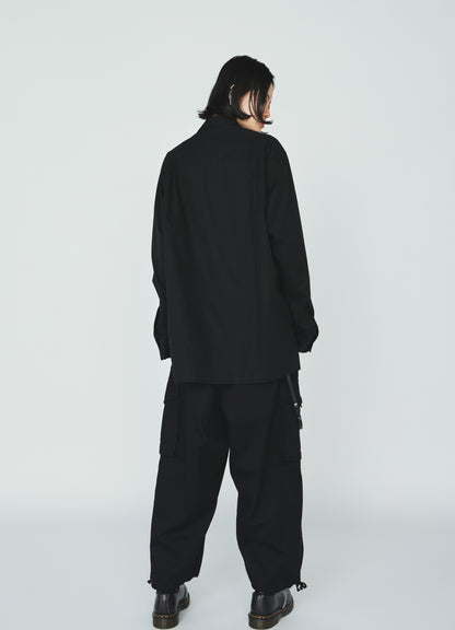 100/2 COTTON BROAD FLOATING POCKETS OPEN COLLAR SHIRT