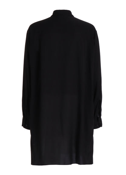 RAYON “Y” LETTER AND RED FLOWER PRINT LAYERED-COLLAR SHIRT