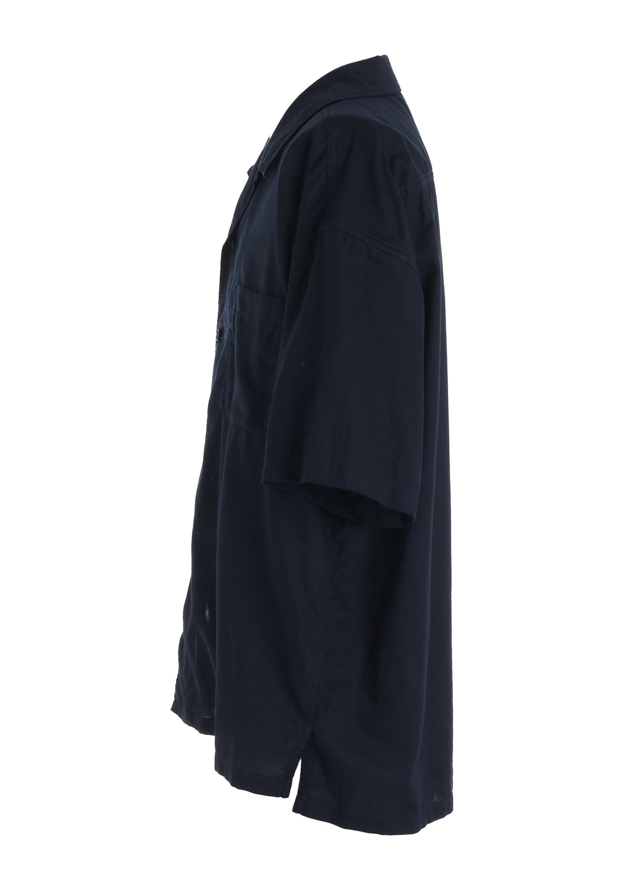 ORGANIC COTTON WASHER HALF SHIRT WITH  SASHIKO EMBROIDERY