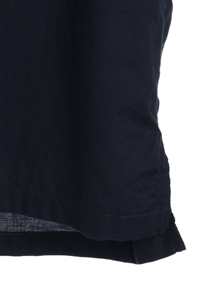 ORGANIC COTTON WASHER HALF SHIRT WITH  SASHIKO EMBROIDERY