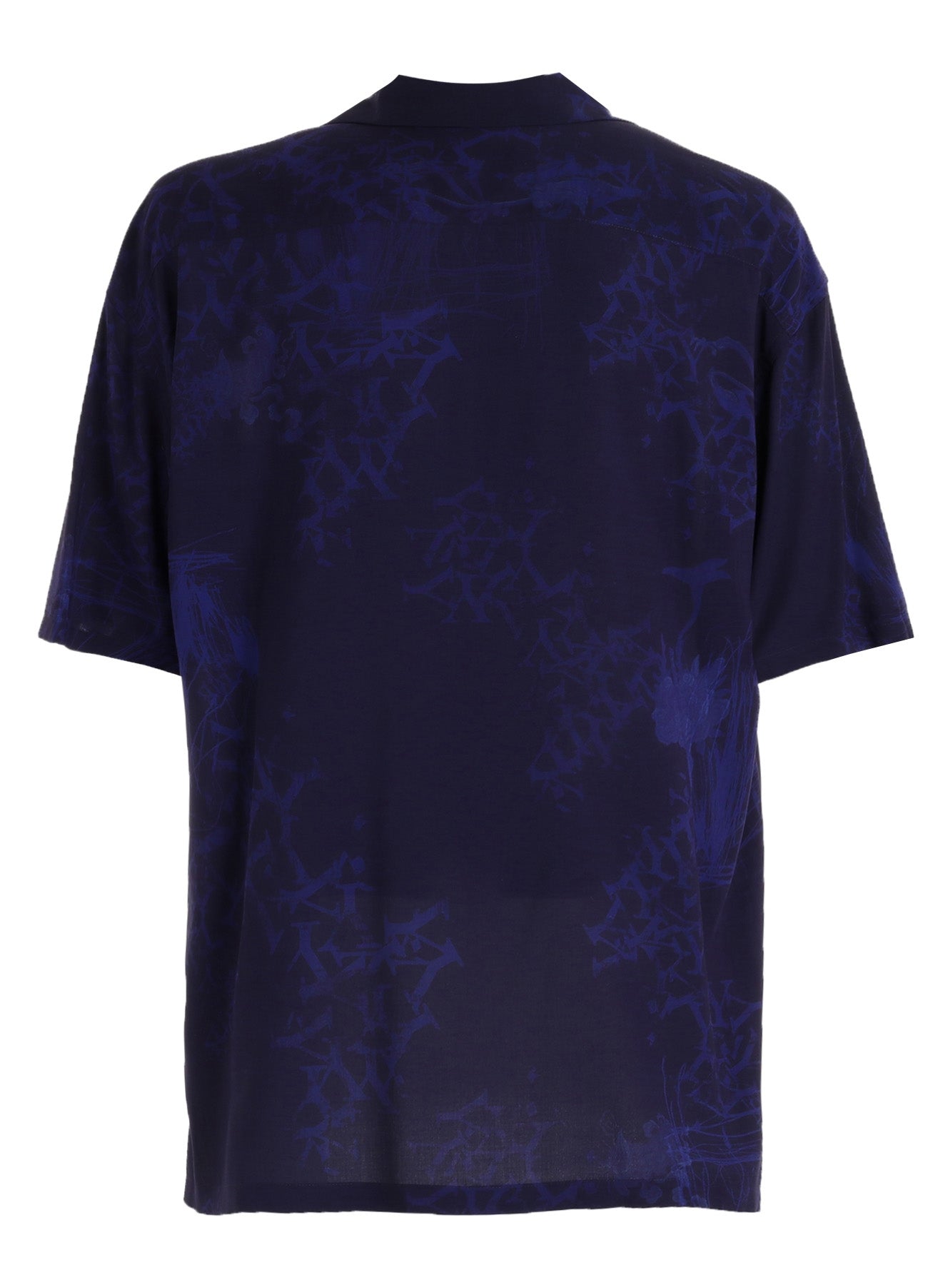 RAYON “Y” LETTER AND INDIAN MOTIF PRINT OPEN COLLAR SHIRT