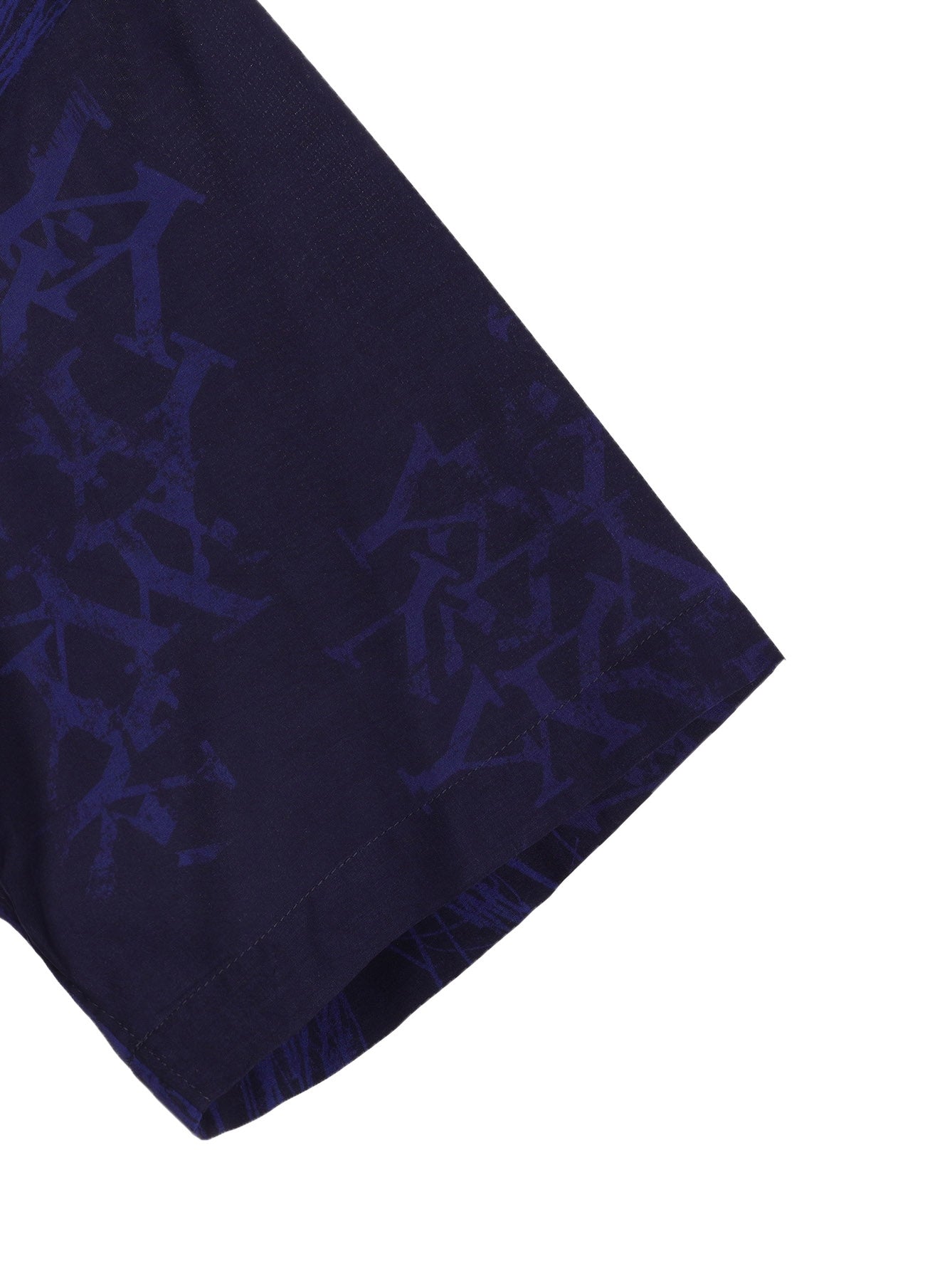 RAYON “Y” LETTER AND INDIAN MOTIF PRINT OPEN COLLAR SHIRT