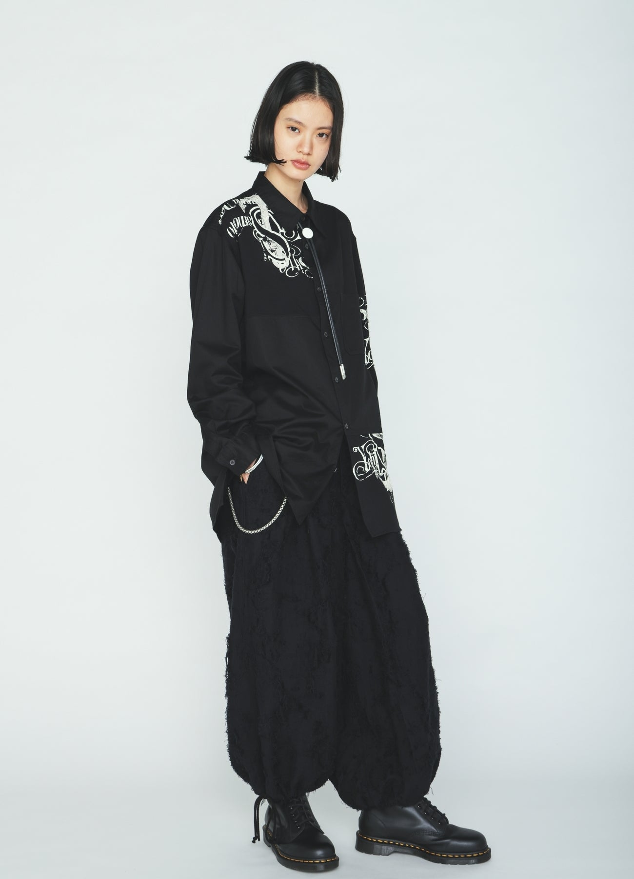 PRINTED PATCHWORK COTTON JERSEY REGULAR SHIRT