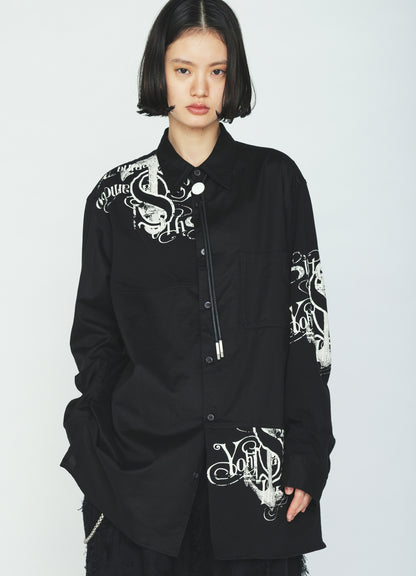 PRINTED PATCHWORK COTTON JERSEY REGULAR SHIRT