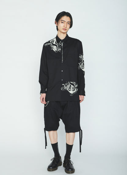 PRINTED PATCHWORK COTTON JERSEY REGULAR SHIRT