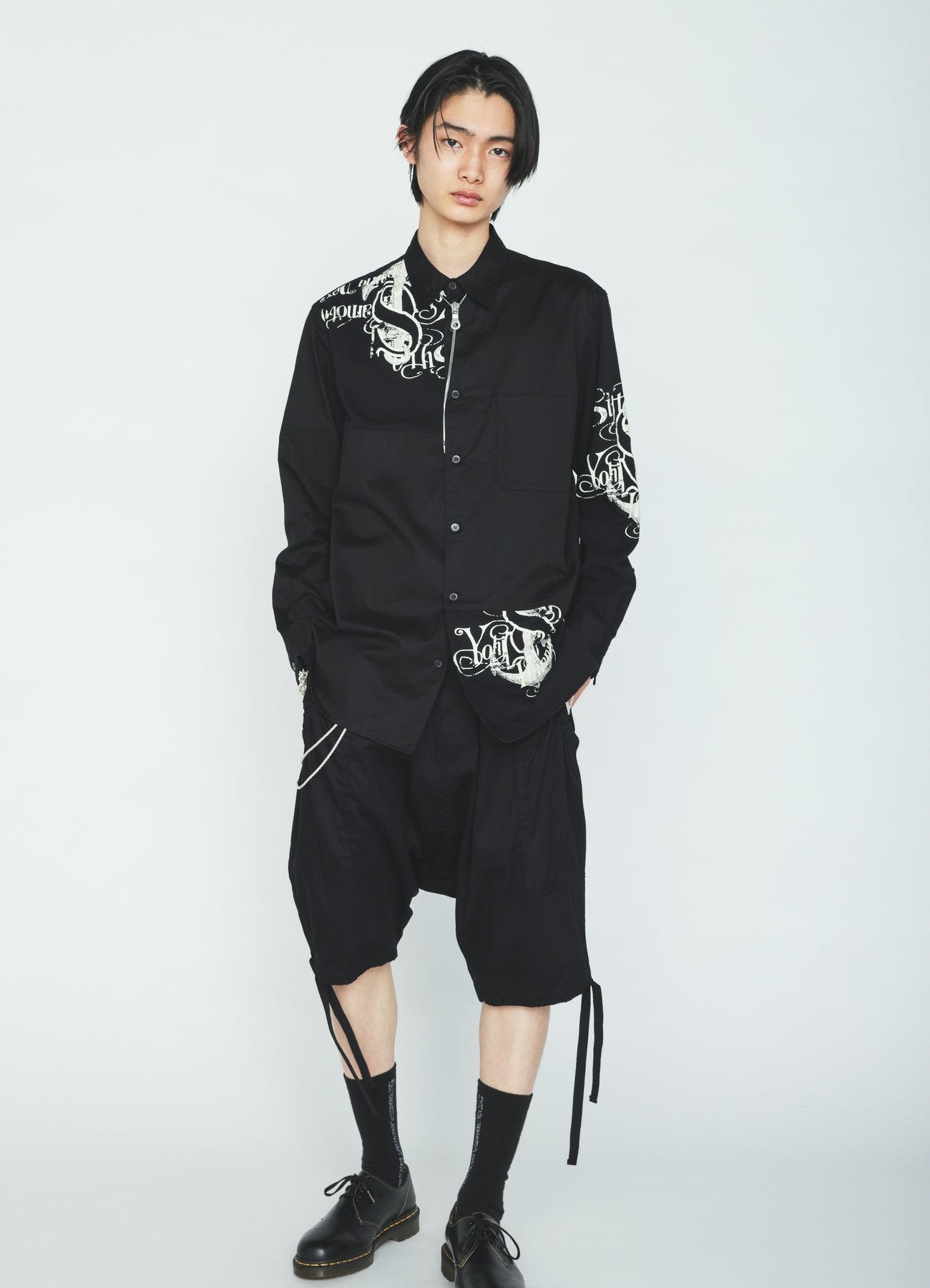 PRINTED PATCHWORK COTTON JERSEY REGULAR SHIRT