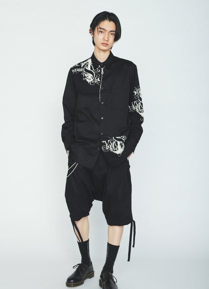 PRINTED PATCHWORK COTTON JERSEY REGULAR SHIRT