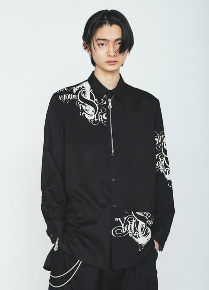 PRINTED PATCHWORK COTTON JERSEY REGULAR SHIRT