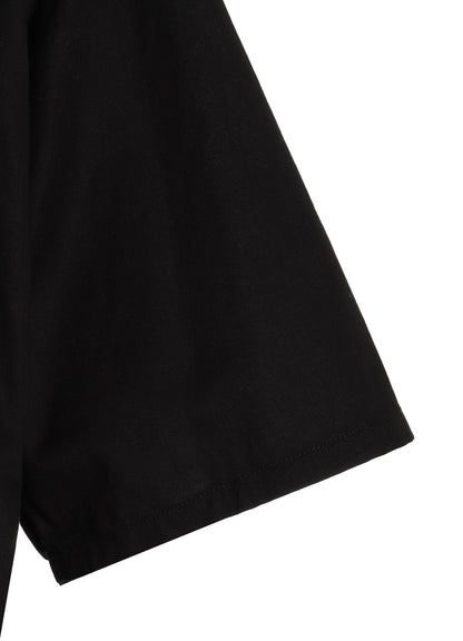 COTTON TWILL BELT REGULAR COLLAR SHORT-SLEEVE SHIRT