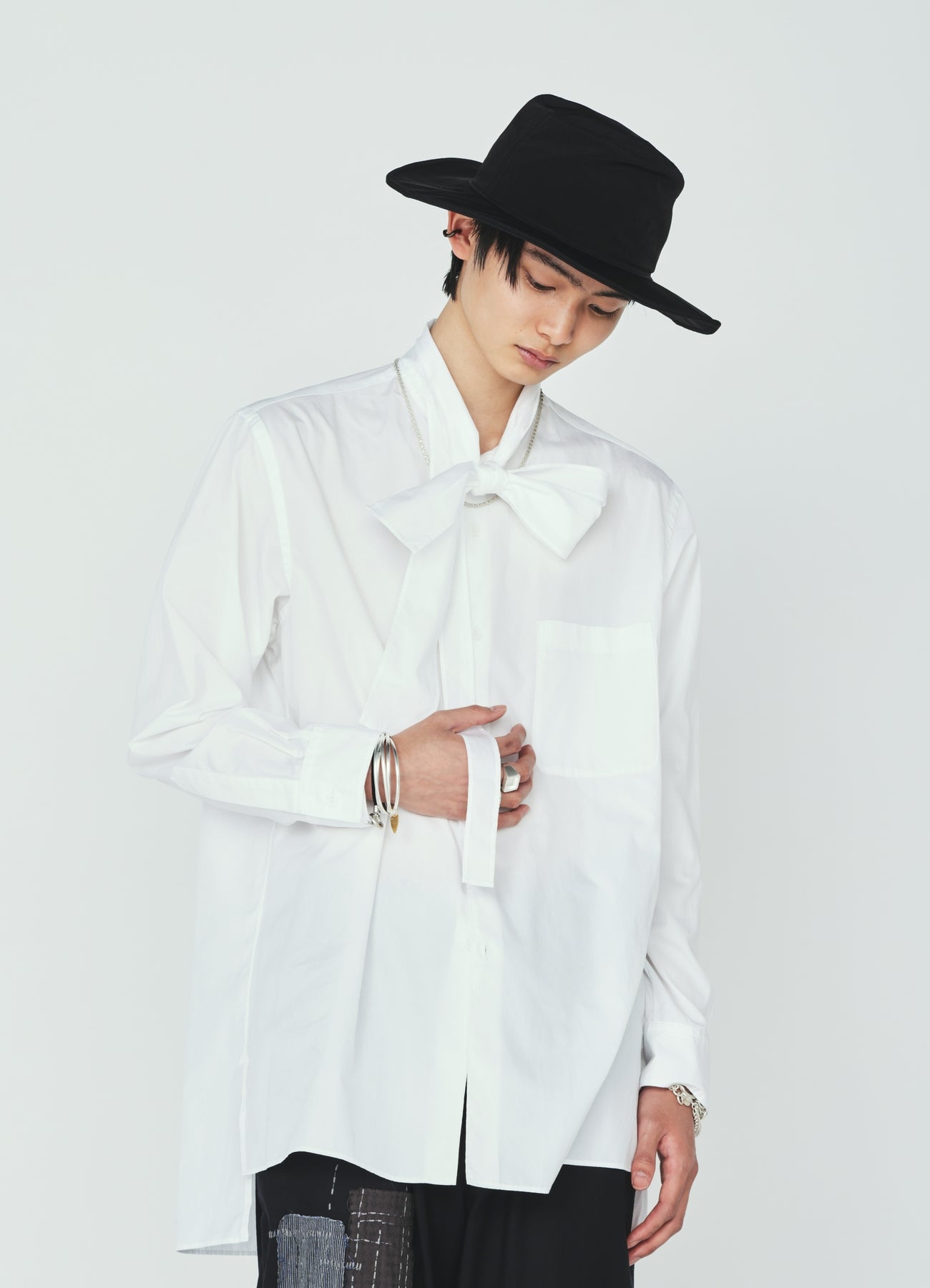 100/2 COTTON BROAD DRAPE-COLLAR SHIRT