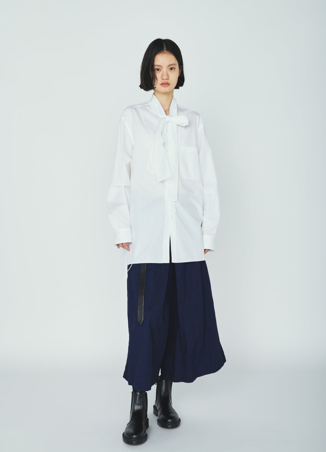 100/2 COTTON BROAD DRAPE-COLLAR SHIRT