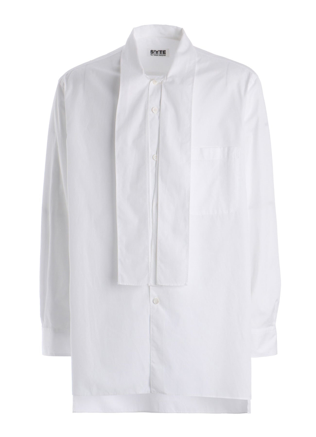 100/2 COTTON BROAD DRAPE-COLLAR SHIRT